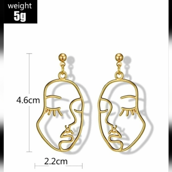 Abstract Portrait Face Earrings - Picture 5 of 10